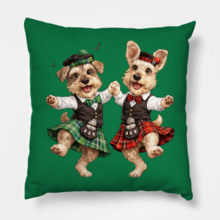 Dancing Irish Dogs Pillow