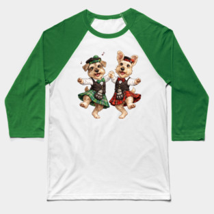 Dancing Irish Dogs Baseball T-Shirt