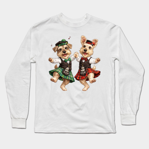 Dancing Irish Dogs Long Sleeve T-Shirt by CrazyGirl