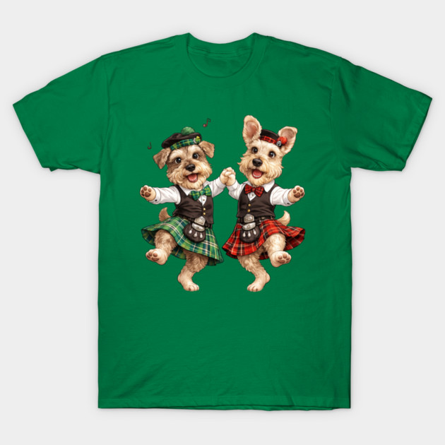 Dancing Irish Dogs T-Shirt by CrazyGirl