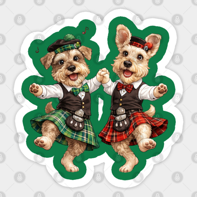 Dancing Irish Dogs Sticker by CrazyGirl