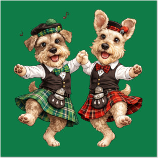 Dancing Irish Dogs Posters and Art
