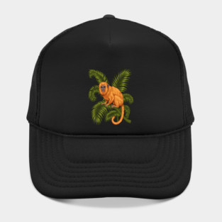 Golden Lion Tamarin Among Tropical Palms Hat