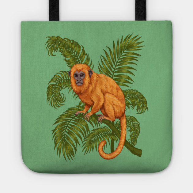 Golden Lion Tamarin Among Tropical Palms Tote by BirdsnStuff