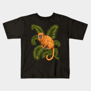 Golden Lion Tamarin Among Tropical Palms Kids T-Shirt