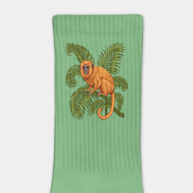 Golden Lion Tamarin Among Tropical Palms by BirdsnStuff