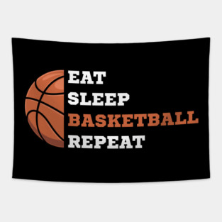 eat-sleep-basketball-repeat Tapestry