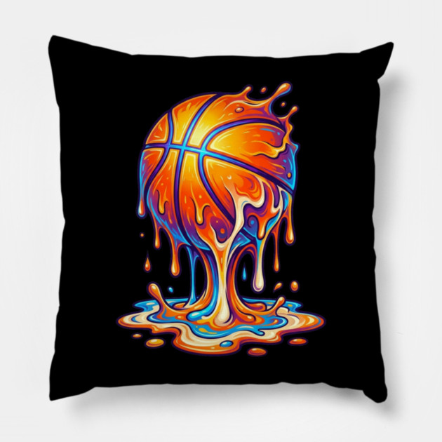 ice-cream-basketball-drip Pillow by Creatifly Graphic Tees
