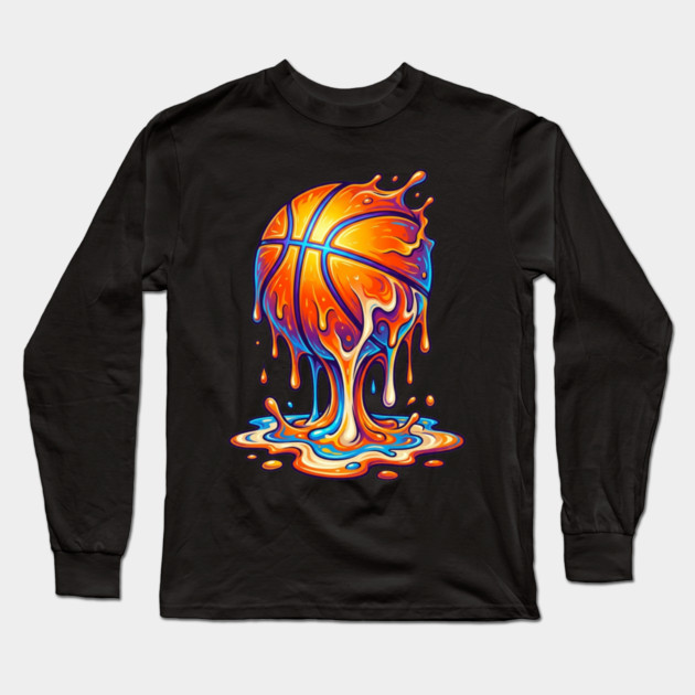 ice-cream-basketball-drip Long Sleeve T-Shirt by Creatifly Graphic Tees
