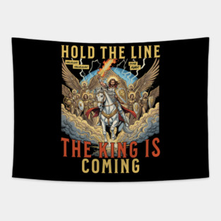 The Return of Jesus Christ Comic Book Sketch Style Tapestry