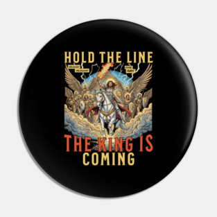 The Return of Jesus Christ Comic Book Sketch Style Pin