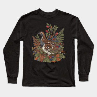 Hazel Grouse in Woodland Berries Long Sleeve T-Shirt