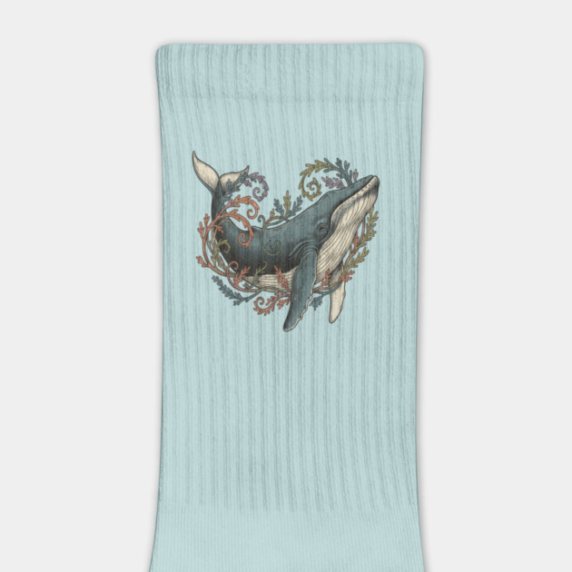 Humpback Whale Surrounded by Sea Botanicals by BirdsnStuff