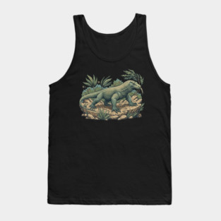 Komodo Dragon Among Island Foliage Tank Top