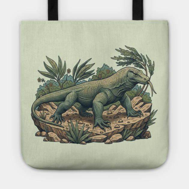 Komodo Dragon Among Island Foliage Tote by BirdsnStuff