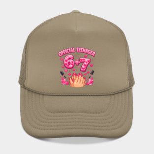 6+7 Year Old Girls Teenager Nails 13th Birthday Meme 6 7 Hat