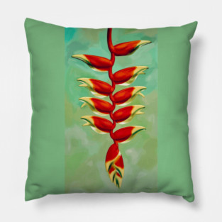 Red Lobster Claw Flower After Georgia O Keefe Pillow