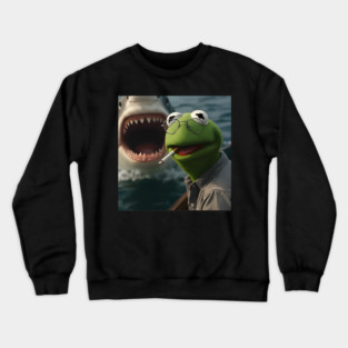 Kermit The Frog Smoking Meme Crewneck Sweatshirt