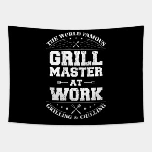 Funny Grill Master BBQ Chef Smoked Meat Lover Barbecue Tapestry