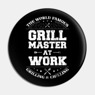 Funny Grill Master BBQ Chef Smoked Meat Lover Barbecue Pin