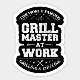 Funny Grill Master BBQ Chef Smoked Meat Lover Barbecue Sticker