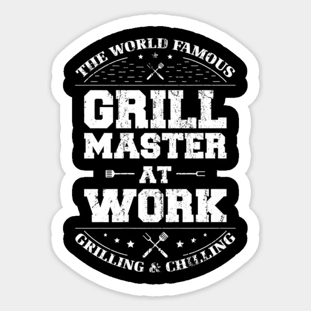 Funny Grill Master BBQ Chef Smoked Meat Lover Barbecue Sticker by yangho