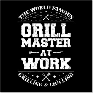 Funny Grill Master BBQ Chef Smoked Meat Lover Barbecue Posters and Art