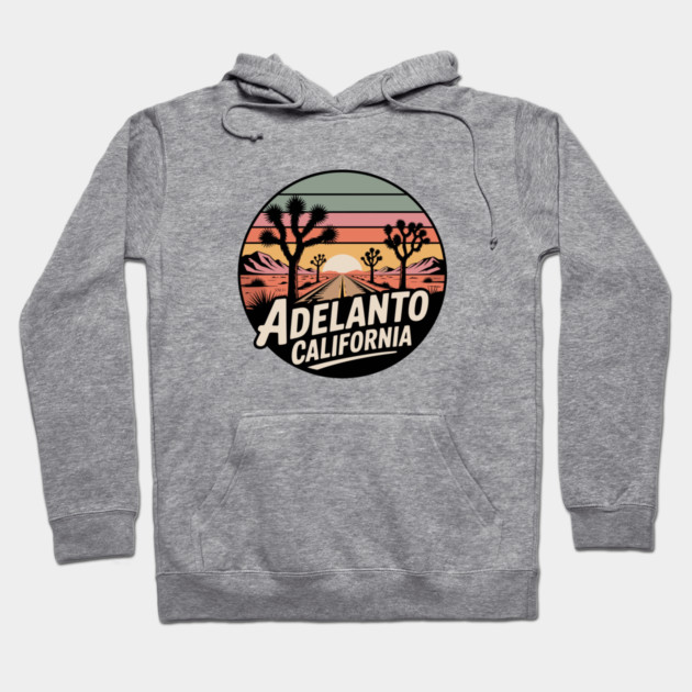Adelanto California – Retrp Sunset Desert Hoodie by JessArty