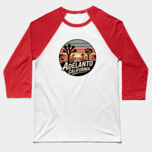 Adelanto California – Retrp Sunset Desert Baseball T-Shirt