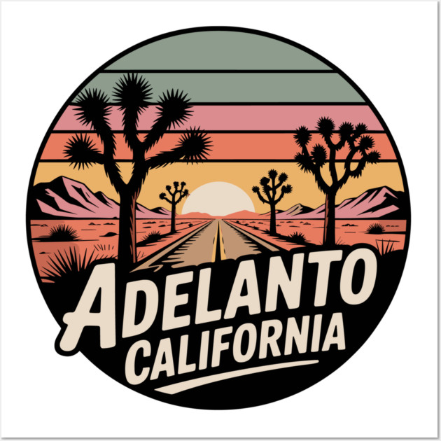Adelanto California – Retrp Sunset Desert Wall Art by JessArty