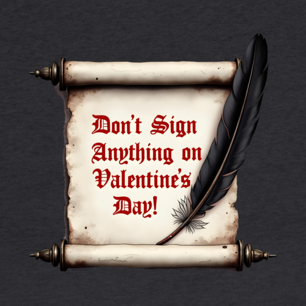 Don't Sign Anything On Valentine's Day! Sarcastic and Cool Valentine's Day Gift by Groovy Outfits