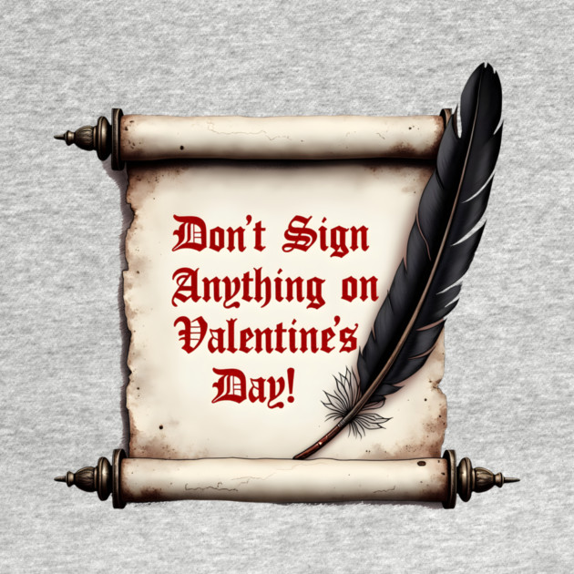 Don't Sign Anything On Valentine's Day! Sarcastic and Cool Valentine's Day Gift by Groovy Outfits