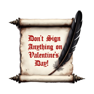 Don't Sign Anything On Valentine's Day! Sarcastic and Cool Valentine's Day Gift Sticker