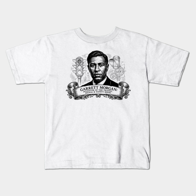 Garrett Morgan: Inventor of the Traffic Signal & Safety Hood Kids T-Shirt by UrbanLifeApparel