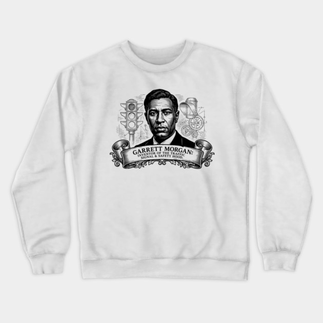 Garrett Morgan: Inventor of the Traffic Signal & Safety Hood Crewneck Sweatshirt by UrbanLifeApparel