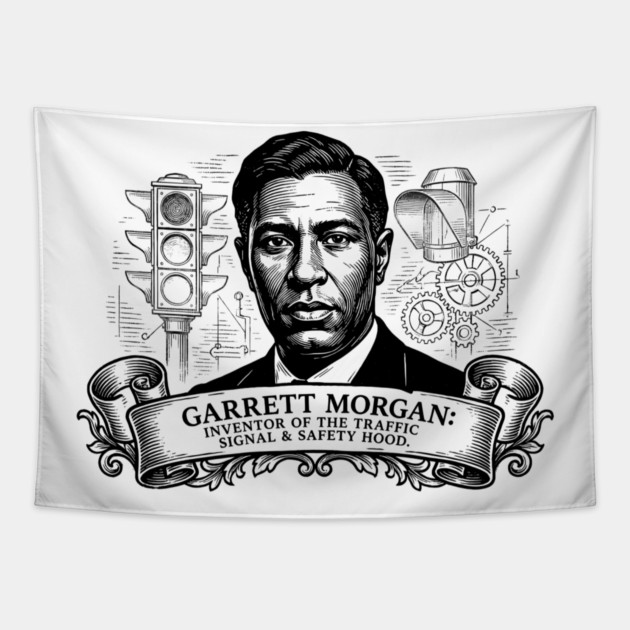 Garrett Morgan: Inventor of the Traffic Signal & Safety Hood Tapestry by UrbanLifeApparel