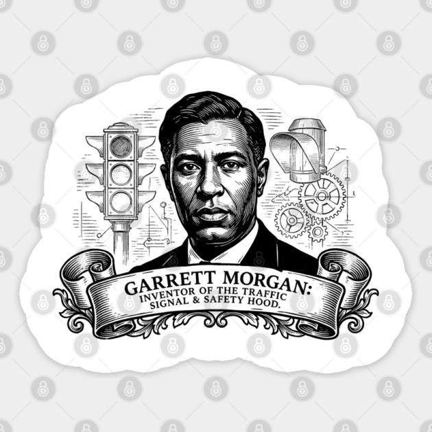 Garrett Morgan: Inventor of the Traffic Signal & Safety Hood Sticker by UrbanLifeApparel