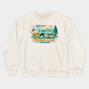 Relaxing at Delavan Lake Crewneck Sweatshirt