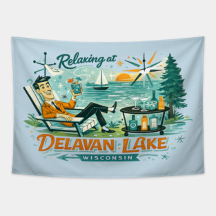 Relaxing at Delavan Lake Tapestry