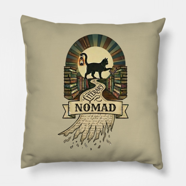 LITERARY NOMAD Pillow by Cataura
