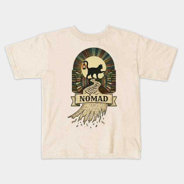 LITERARY NOMAD Kids T-Shirt by Cataura