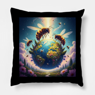 Beekeeping Earth Day Pillow