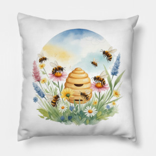 Beekeeping Earth Day Pillow