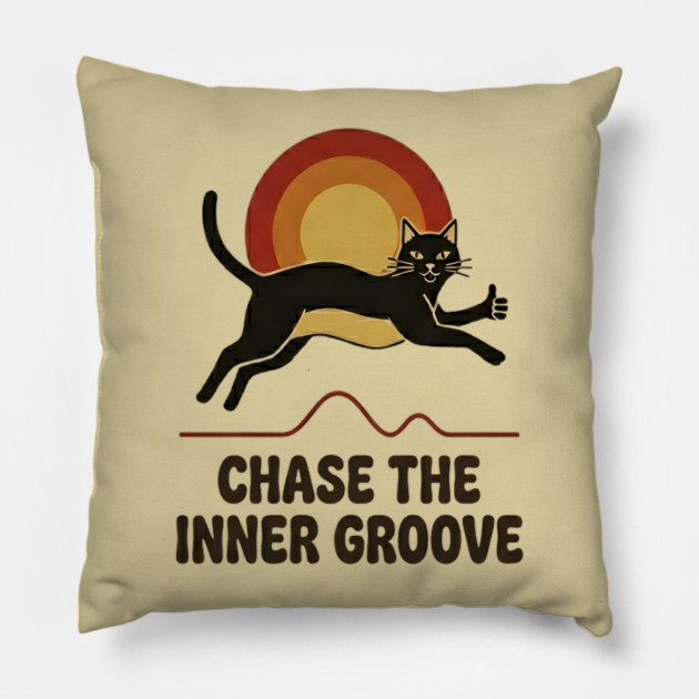 CHASE THE INNER GROOVE Pillow by Cataura