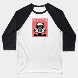 Surreal Dystopia Gasmask Stencil Art Baseball T-Shirt