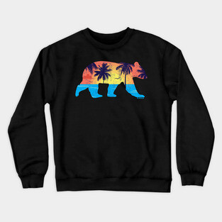 Sunset Beach Bear Coastal Miami Gay Bear | BearlyBrand Crewneck Sweatshirt