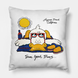 Sun Your Buns... - Laguna Beach, California Pillow