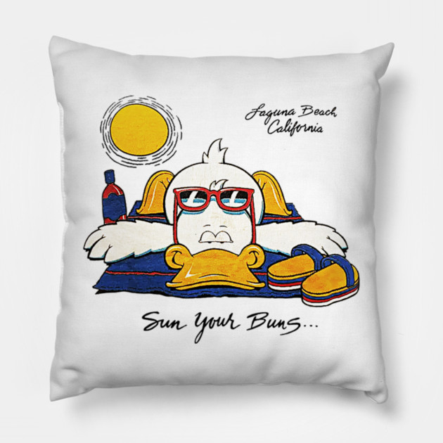 Sun Your Buns... - Laguna Beach, California Pillow by nicklower
