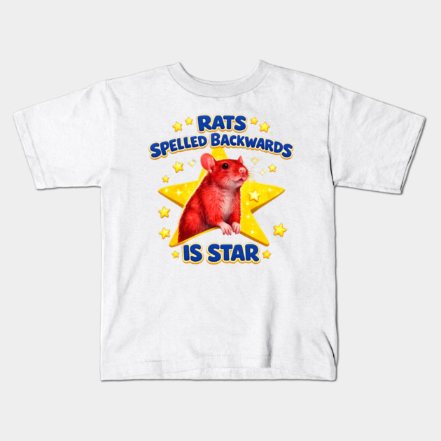 rats spelled backwards is star Kids T-Shirt by Hays Robert Print