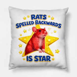 rats spelled backwards is star Pillow